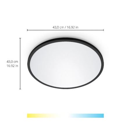 WiZ - LED prigušiva stropna svetiljka SUPERSLIM LED/22W/230V 2700-6500K Wi-Fi crna