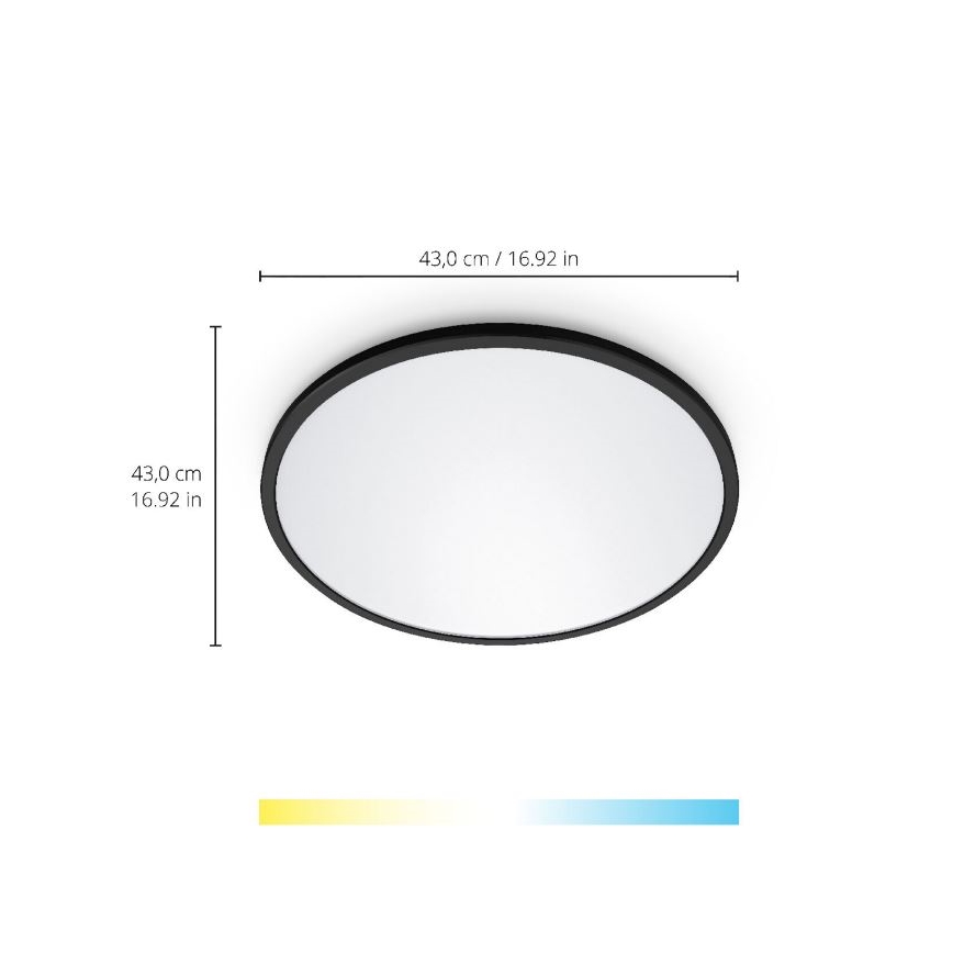 WiZ - LED prigušiva stropna svetiljka SUPERSLIM LED/22W/230V 2700-6500K Wi-Fi crna