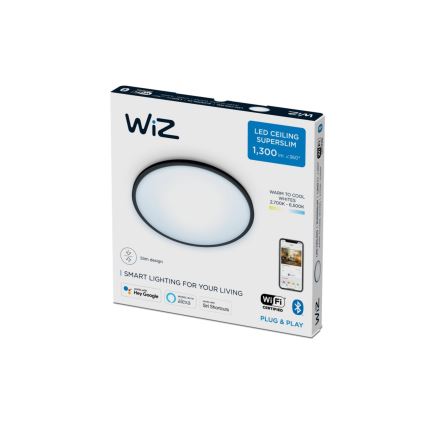 WiZ - LED prigušiva stropna svetiljka SUPERSLIM LED/14W/230V 2700-6500K Wi-Fi crna