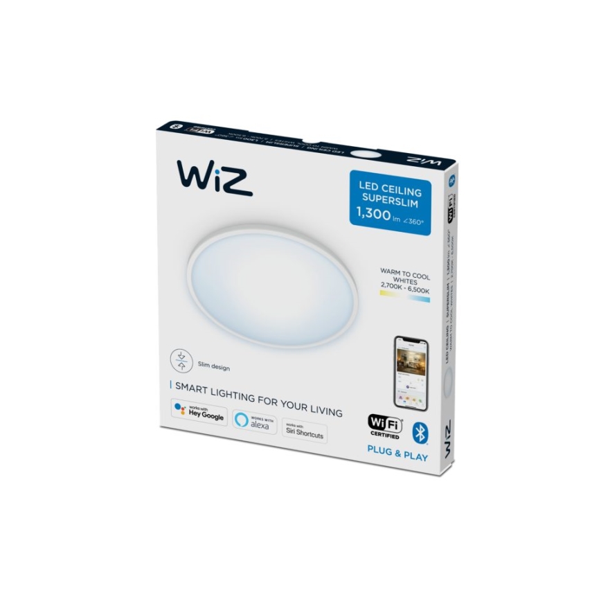 WiZ - LED prigušiva plafonsko svetlo SUPERSLIM LED/14W/230V 2700-6500K Wi-Fi bela