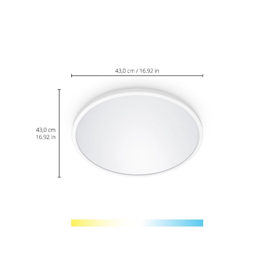 WiZ - LED prigušiva stropna svetiljka SUPERSLIM LED/22W/230V 2700-6500K Wi-Fi bela