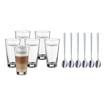 WMF - Set čaša i kašičica za latte macchiato CLEVER & MORE, 6 kom.