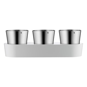 WMF - Set od 3 samozalivajuće saksije GOURMET za začinsko bilje, bela/nerđajući čelik