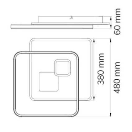 Wofi 11620 - LED prigušiva plafonska svetiljka AKON LED/43,5W/230V 2700-5500K + daljinski upravljač