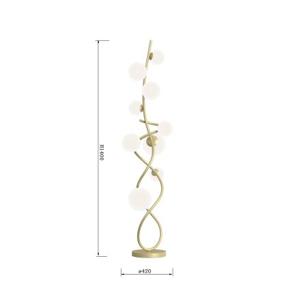 Wofi 3014-901 - LED podna lampa NANCY 9xG9/3,5W/230V zlatna/bela
