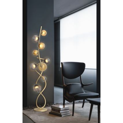 Wofi 3015-904 - LED stojeća lampa METZ 9xG9/3,5W/230V zlatna/siva