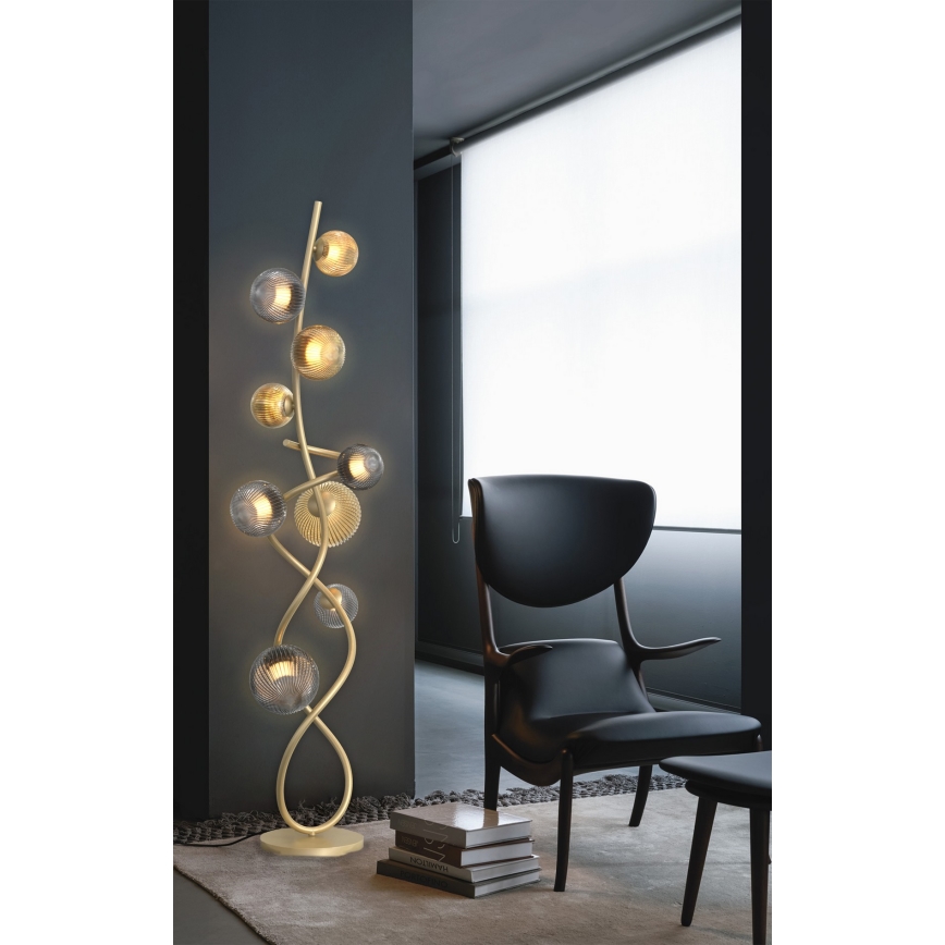 Wofi 3015-904 - LED stojeća lampa METZ 9xG9/3,5W/230V zlatna/siva