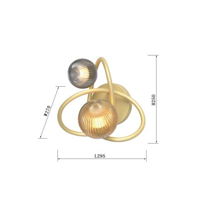 Wofi 4015-204 - LED zidno svetilo METZ 2xG9/3,5W/230V zlatno/sivo