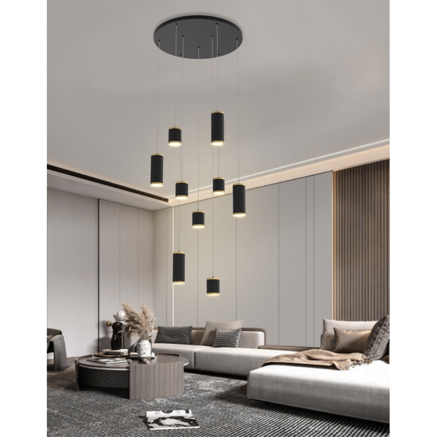 Wofi 5003-904 - LED prigušiva viseći luster na sajli TOULOUSE LED/57W/230V crna/zlatna
