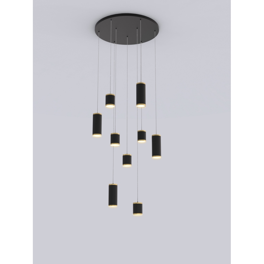 Wofi 5003-904 - LED prigušiva viseći luster na sajli TOULOUSE LED/57W/230V crna/zlatna