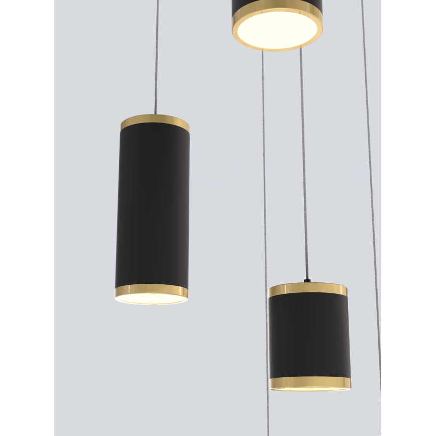 Wofi 5003-904 - LED prigušiva viseći luster na sajli TOULOUSE LED/57W/230V crna/zlatna
