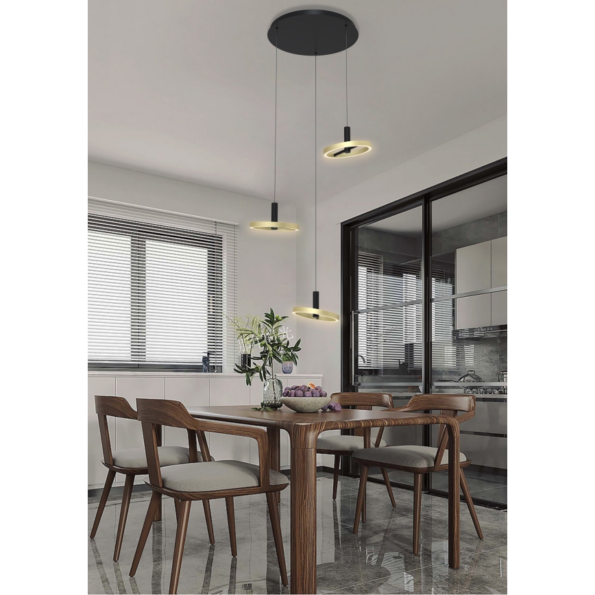 Wofi 5016-304 - LED prigušiva luster na sajli BREST LED/26W/230V crna/zlatna