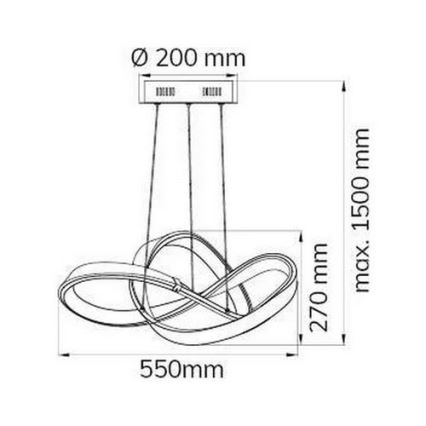 Wofi 6134.01.88.9000 - LED prigušiva viseći luster na sajli INDIGO LED/44W/230V