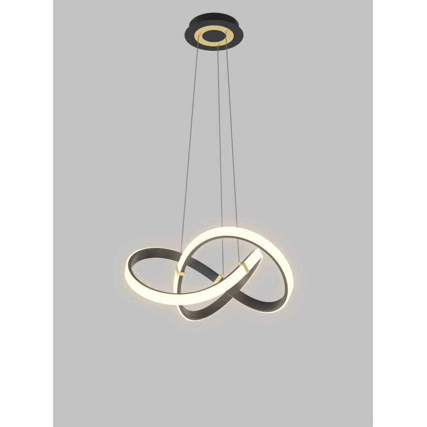 Wofi 6134-104 - LED prigušiva luster na sajli INDIGO LED/44W/230V crna/zlatna