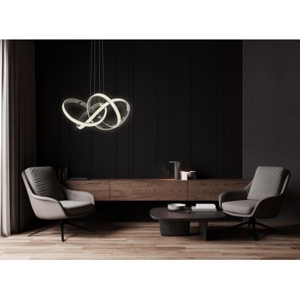 Wofi 6134-105L - LED prigušiva luster na sajli INDIGO LED/50W/230V crna/sjajni hrom
