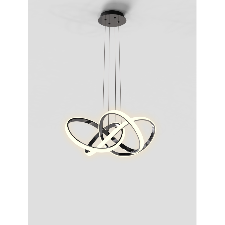 Wofi 6134-105L - LED prigušiva luster na sajli INDIGO LED/50W/230V crna/sjajni hrom
