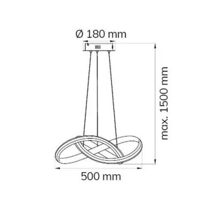 Wofi 6823.01.10.9500 - LED prigušiva luster na sajli SOLO LED/28W/230V