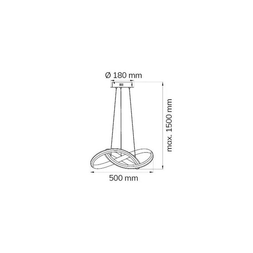 Wofi 6823.01.10.9500 - LED prigušiva luster na sajli SOLO LED/28W/230V