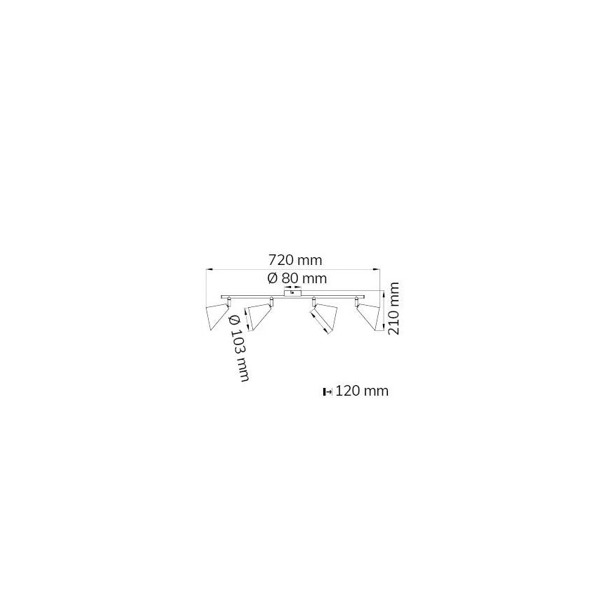 Wofi 70108G - Stropna lampa GLORIA 4xE14/28W/230V