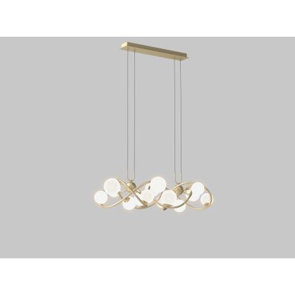 Wofi 7014-1401 - LED luster na sajli NANCY 14xG9/3,5W/230V zlatna/bela