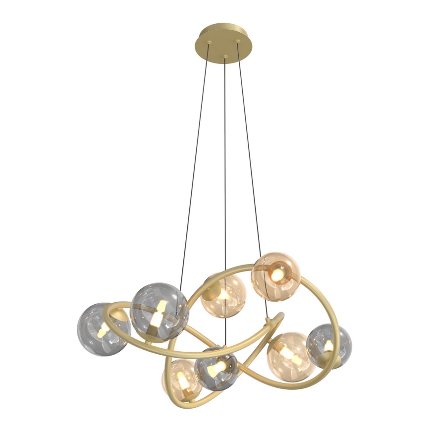 Wofi 7014-804 - LED luster na sajli NANCY 8xG9/3,5W/230V zlatna/siva