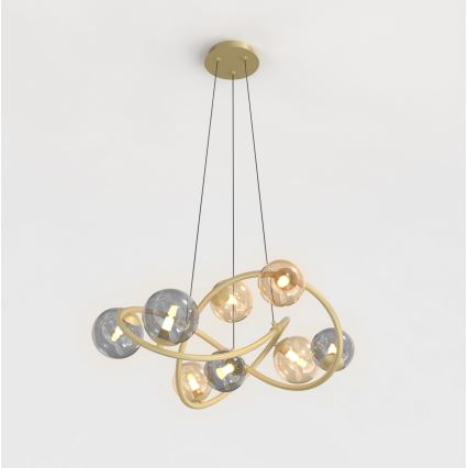 Wofi 7014-804 - LED luster na sajli NANCY 8xG9/3,5W/230V zlatna/siva