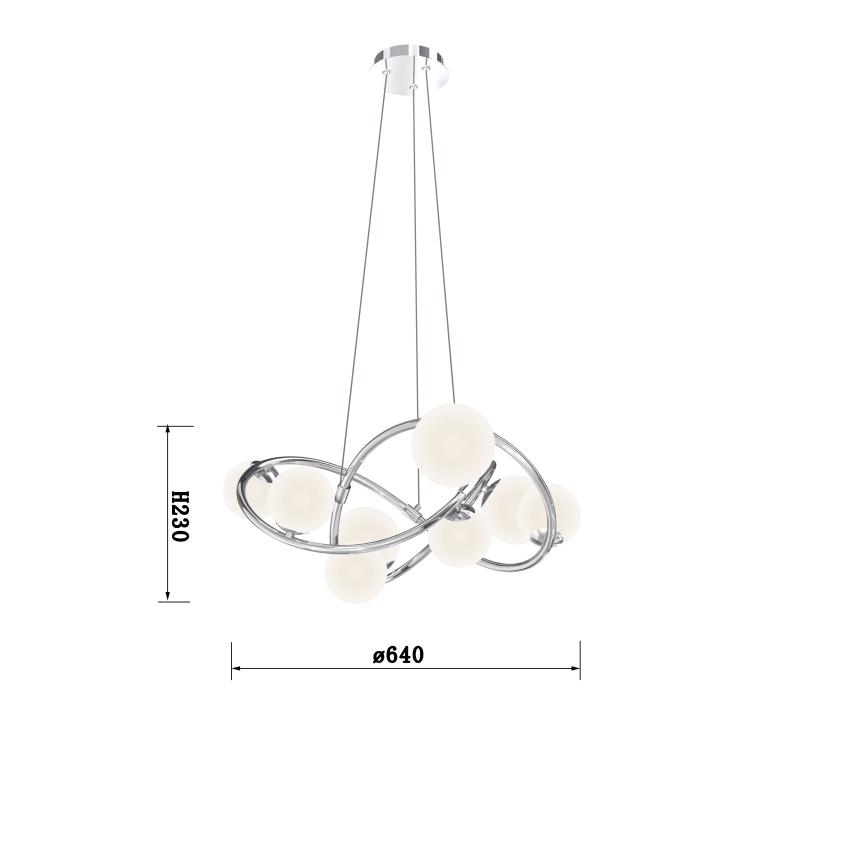 Wofi 7014-807 - LED luster na sajli NANCY 8xG9/3,5W/230V sjajni hrom