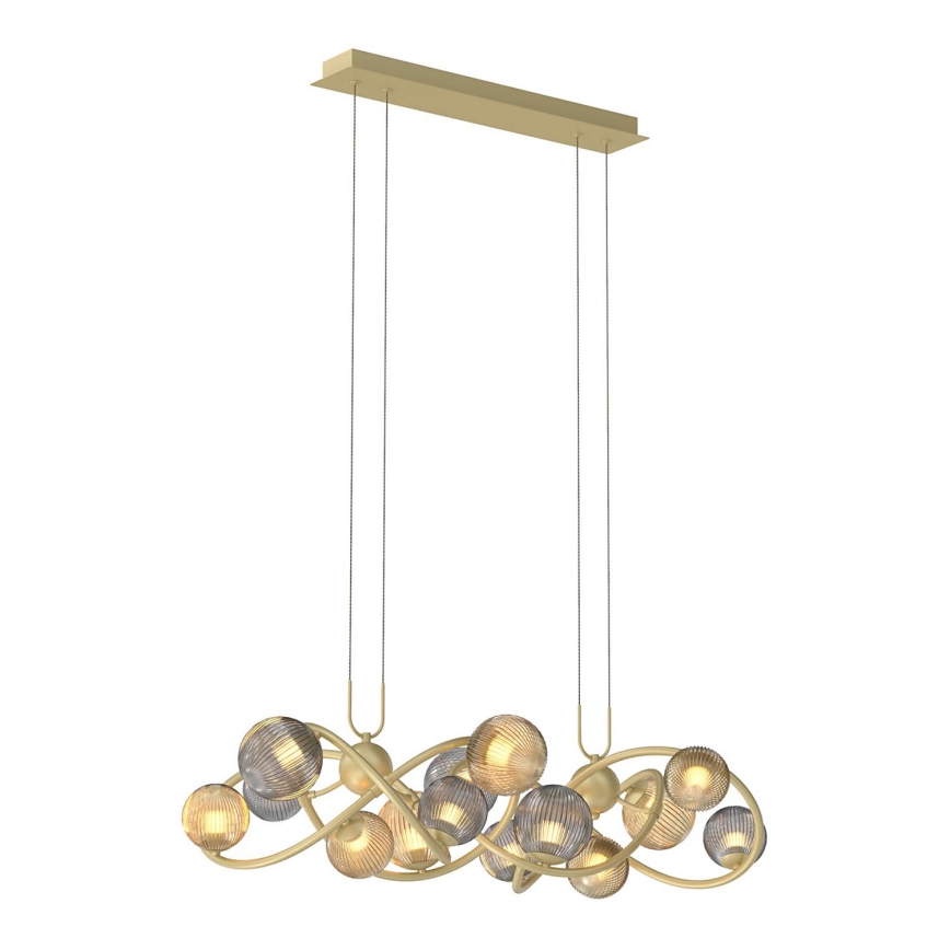 Wofi 7015-1404 - LED luster na sajli METZ 14xG9/3,5W/230V zlatna/siva
