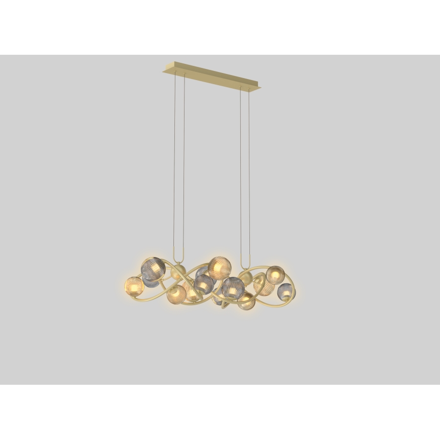 Wofi 7015-1404 - LED luster na sajli METZ 14xG9/3,5W/230V zlatna/siva