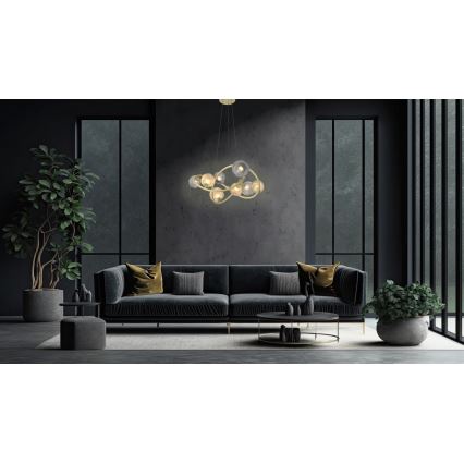 Wofi 7015-804 - LED luster na sajli METZ 8xG9/3,5W/230V zlatna/siva