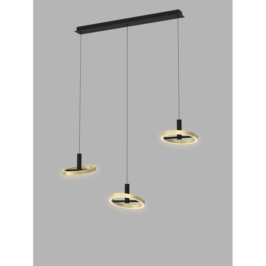 Wofi 7016-304 - LED prigušiva luster na sajli BREST LED/26W/230V crna/zlatna