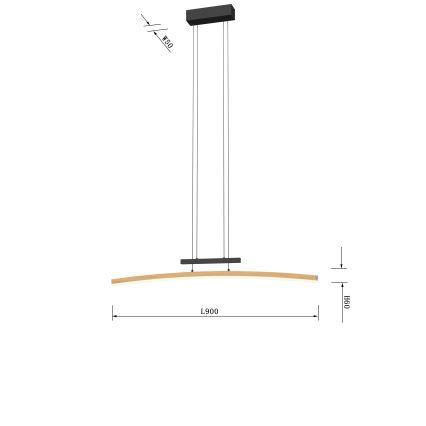 Wofi 7020-106 - LED prigušiva luster na sajli BOLOGNA LED/27W/230V