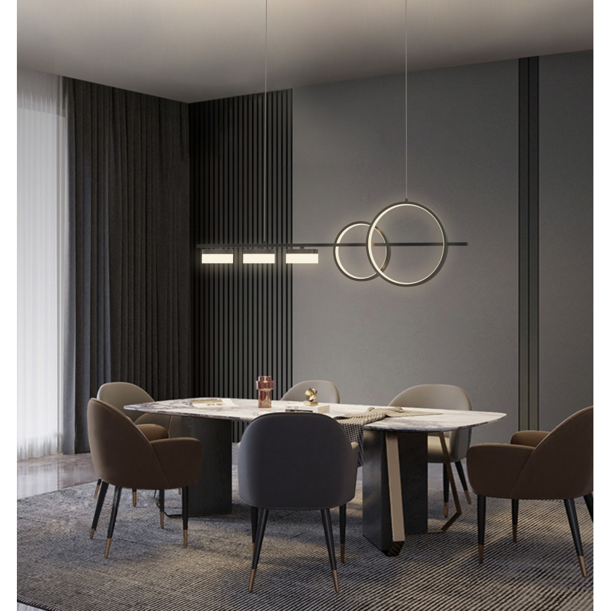 Wofi 7030-502 - LED prigušiva luster na sajli MESSINA LED/40W/230V crna