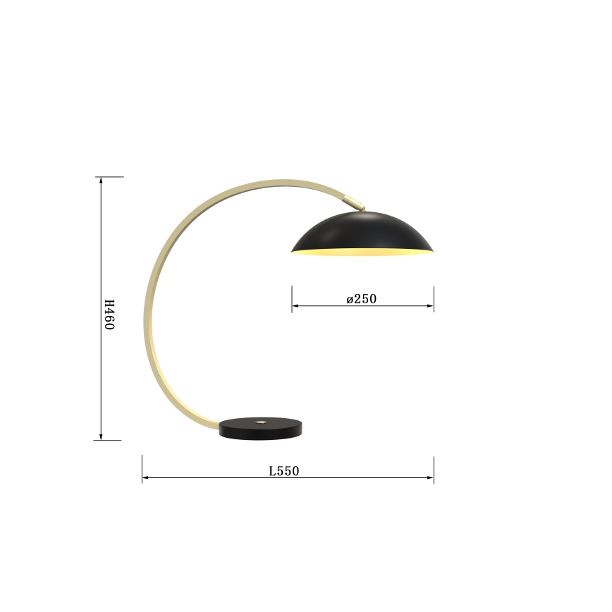 Wofi 8001-104 - LED stona lampa ROSCOFF, dodirna prigušiva, LED/10,5W/230V, crna/zlatna