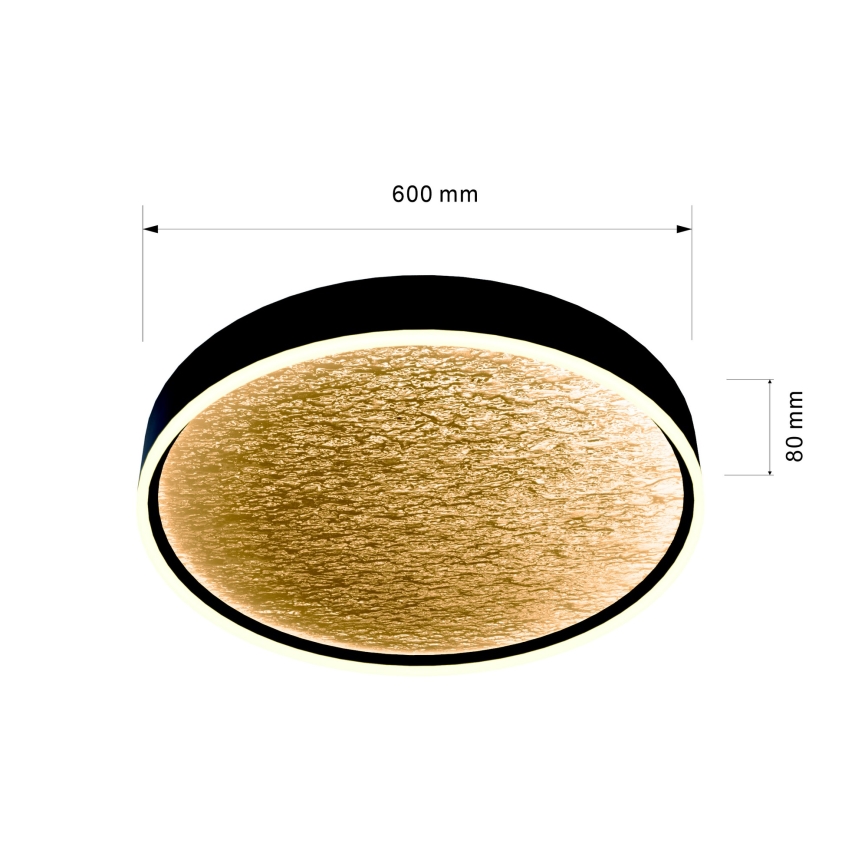 Wofi 9002-104L - LED prigušiva stropno svetlo BORDEAUX LED/60W/230V crna/zlatna