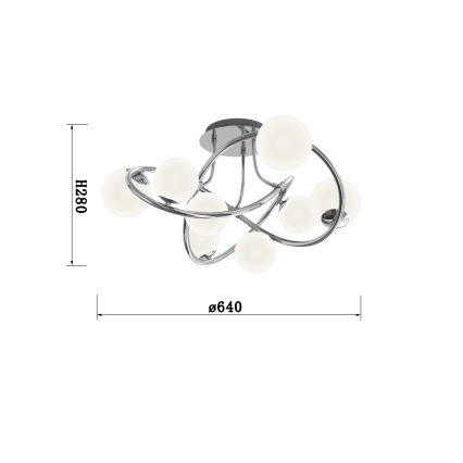 Wofi 9014-807 - LED plafonski luster NANCY 8xG9/3,5W/230V sjajni hrom