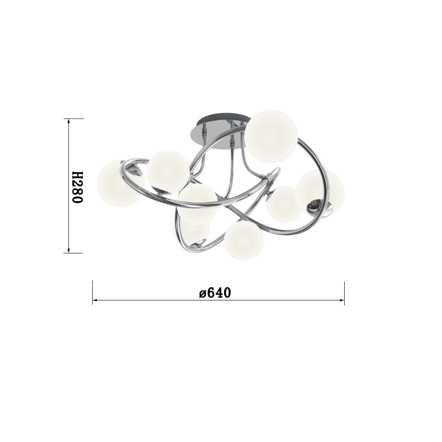Wofi 9014-807 - LED plafonski luster NANCY 8xG9/3,5W/230V sjajni hrom