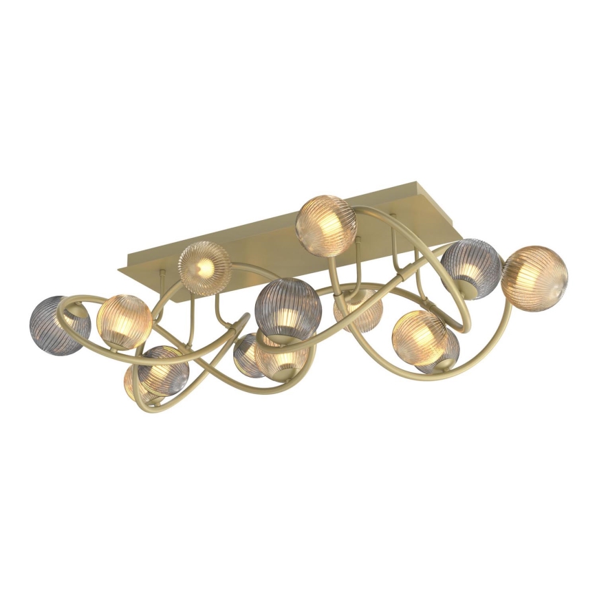 Wofi 9015-1204 - LED plafonski luster METZ 12xG9/3,5W/230V zlatna/siva