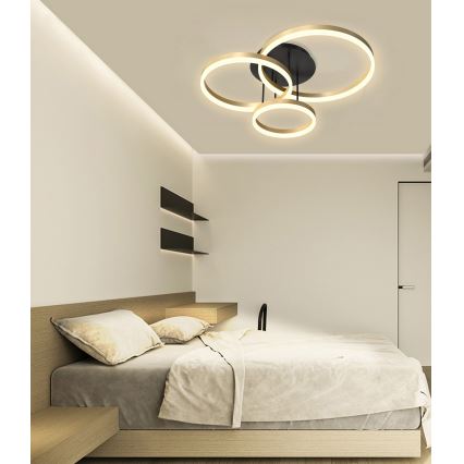 Wofi 9049-401 - LED prigušiva plafonski luster PERPIGNAN LED/51W/230V zlatni