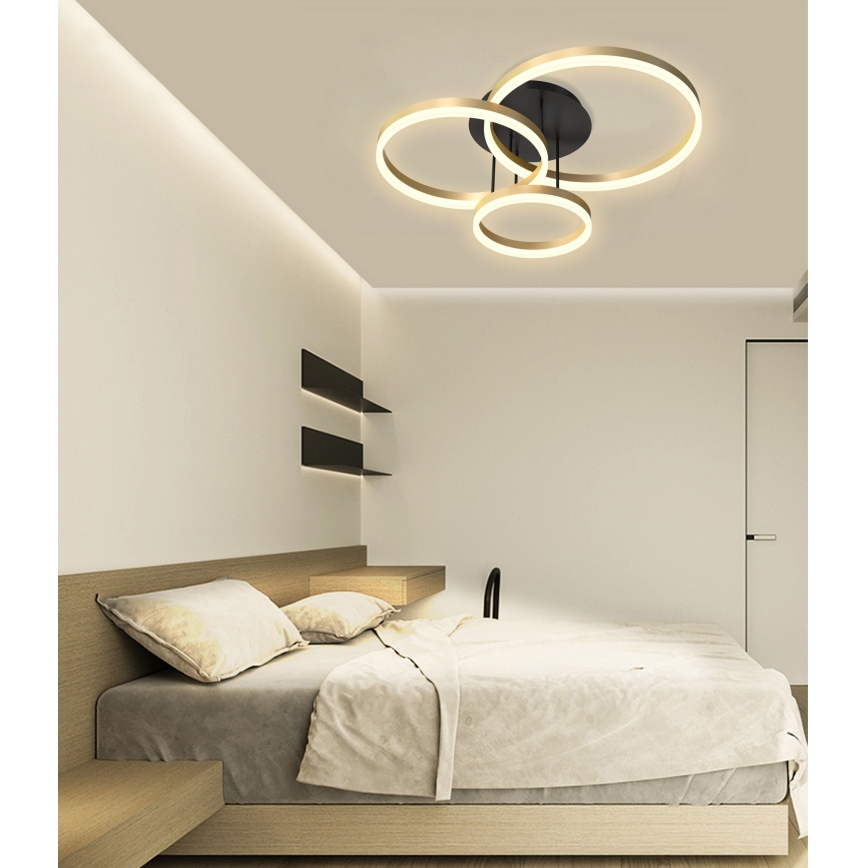 Wofi 9049-401 - LED prigušiva plafonski luster PERPIGNAN LED/51W/230V zlatni