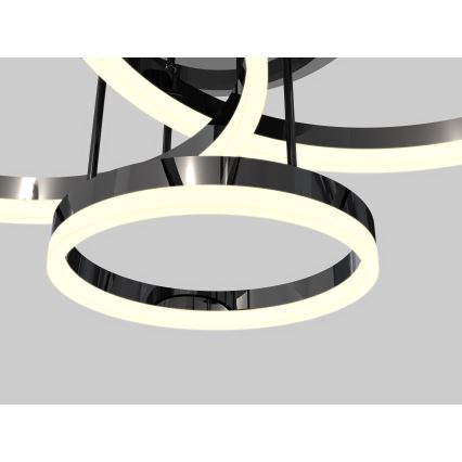 Wofi 9049-405 - LED prigušiva nadgradni luster PERPIGNAN LED/51W/230V crna/sijajni hrom