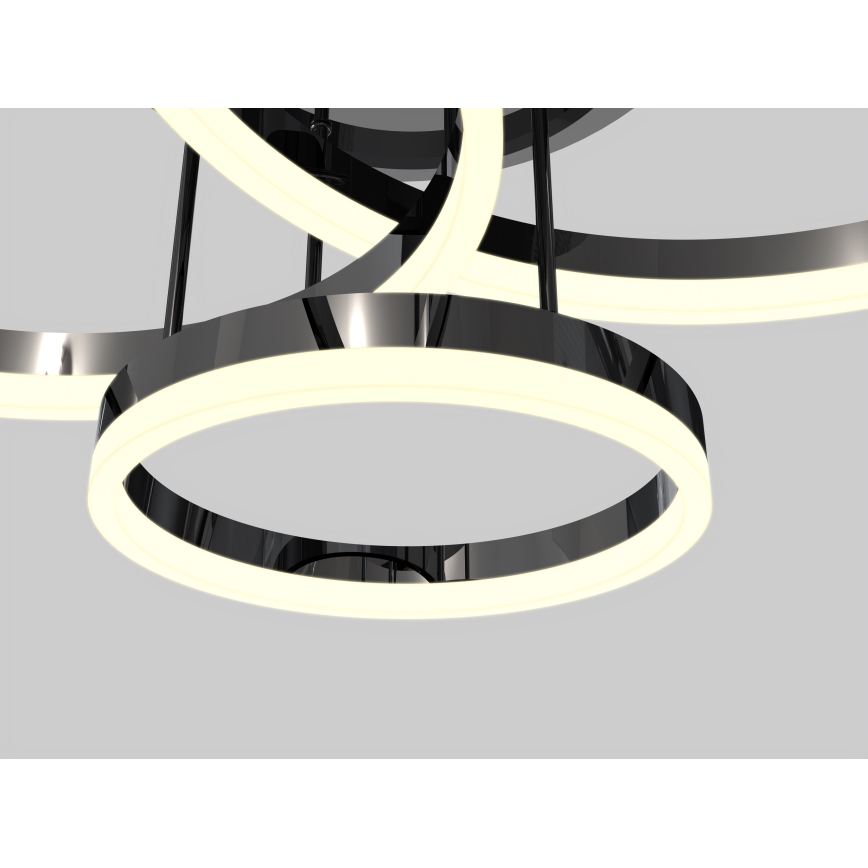 Wofi 9049-405 - LED prigušiva nadgradni luster PERPIGNAN LED/51W/230V crna/sijajni hrom