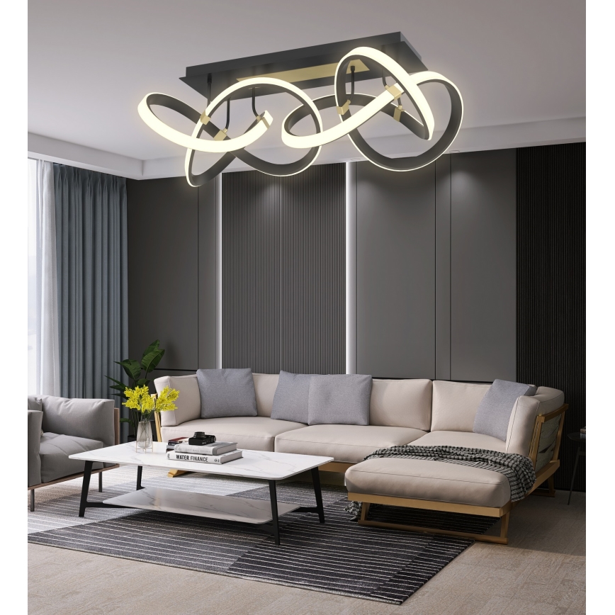 Wofi 9134-204 - LED prigušiva plafonska lampa INDIGO LED/64W/230V crna/zlatna