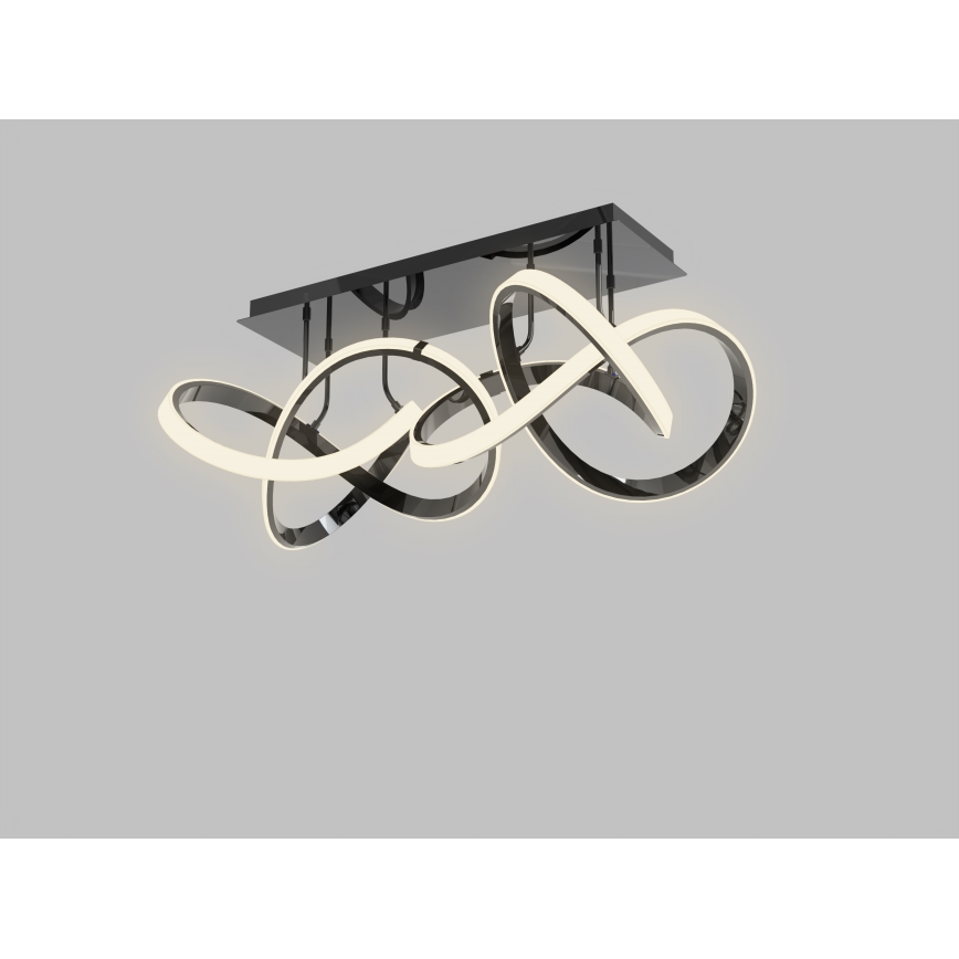 Wofi 9134-205 - LED prigušiva prislonjen stropni luster INDIGO LED/64W/230V crna/sjajni hrom