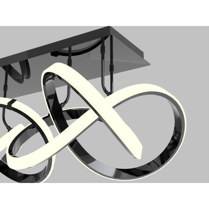 Wofi 9134-205 - LED prigušiva prislonjen stropni luster INDIGO LED/64W/230V crna/sjajni hrom