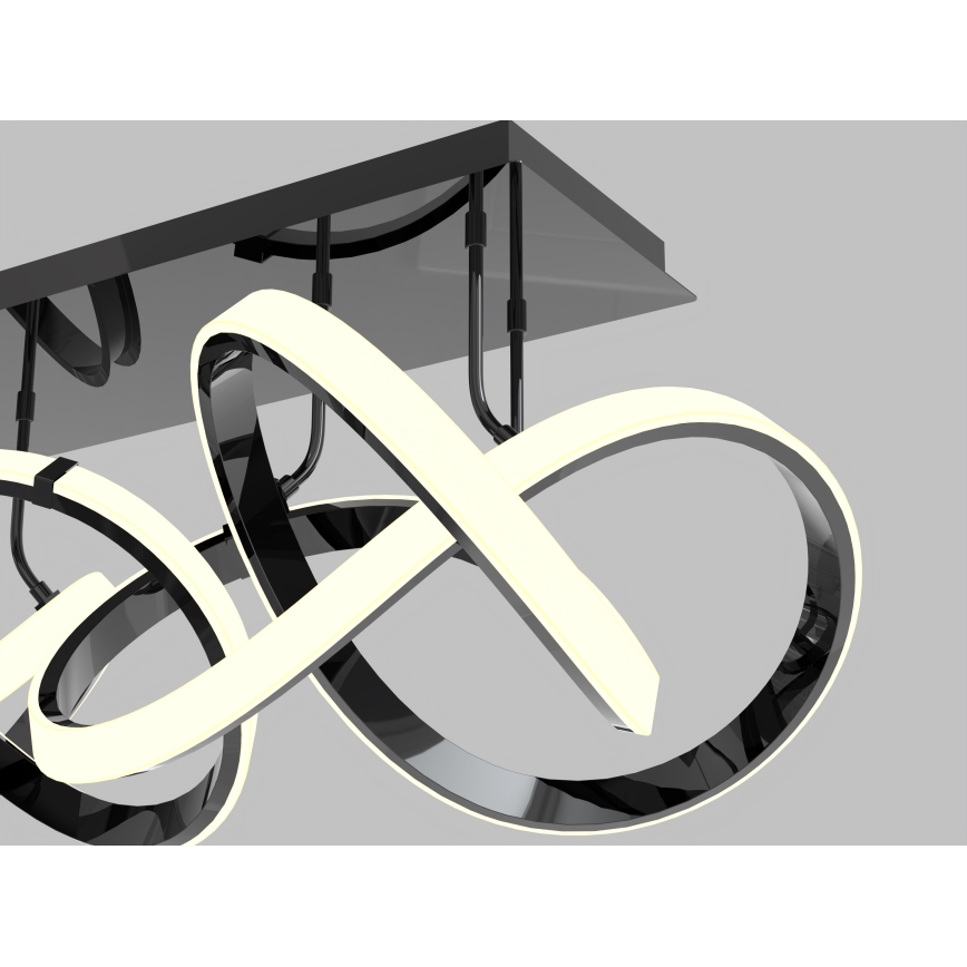 Wofi 9134-205 - LED prigušiva prislonjen stropni luster INDIGO LED/64W/230V crna/sjajni hrom