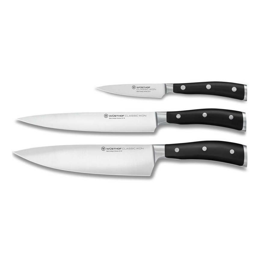 Wüsthof - Set kuhinjskih noževa CLASSIC IKON, 3 kom, crne boje