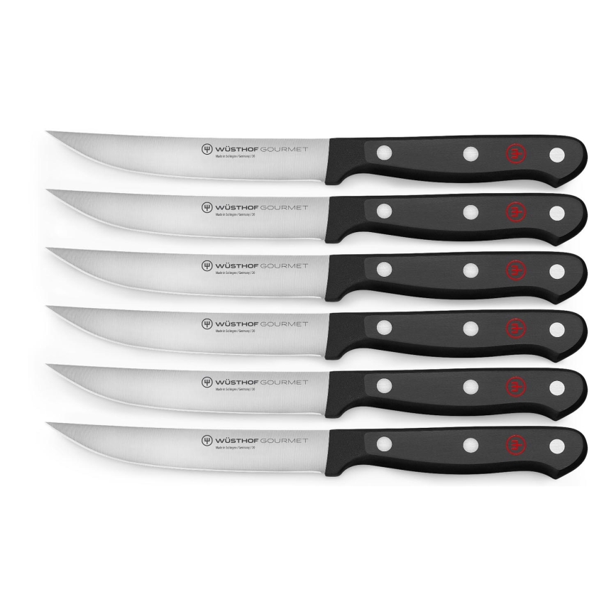 Wüsthof - Set kuhinjskih noževa za steak GOURMET, 6 kom, crne boje
