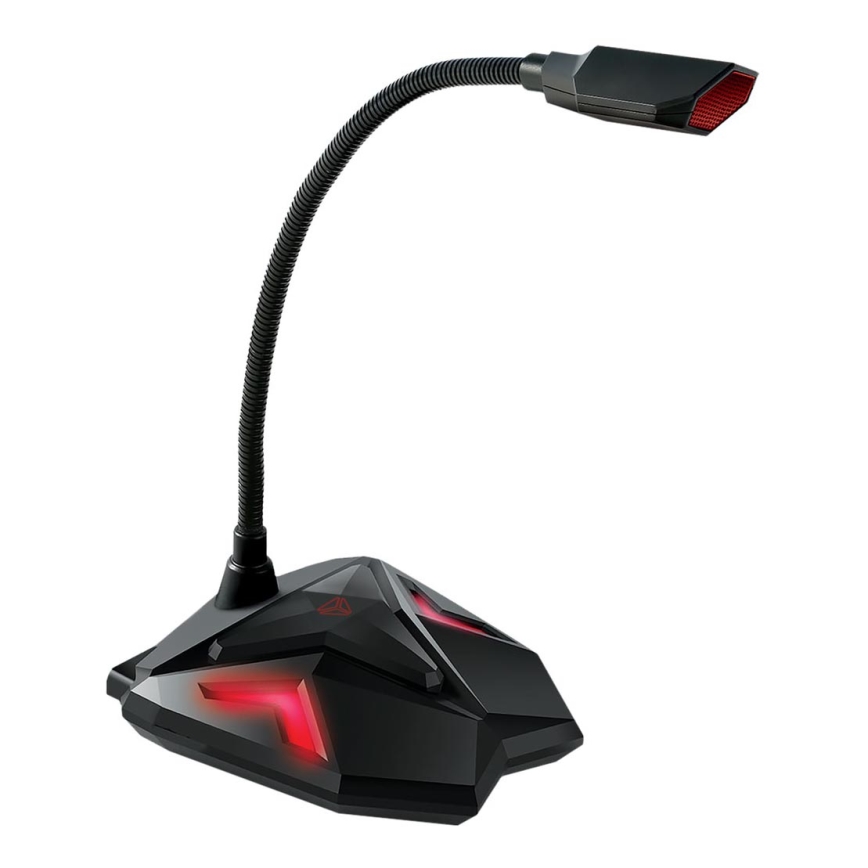 Yenkee - LED gejmerski USB mikrofon 5V crna/crvena