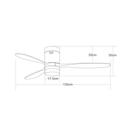 Zambelis 19144 - LED stropni ventilator LED/15W/230V 3000/4000/6000 trešnja + daljinski upravljač